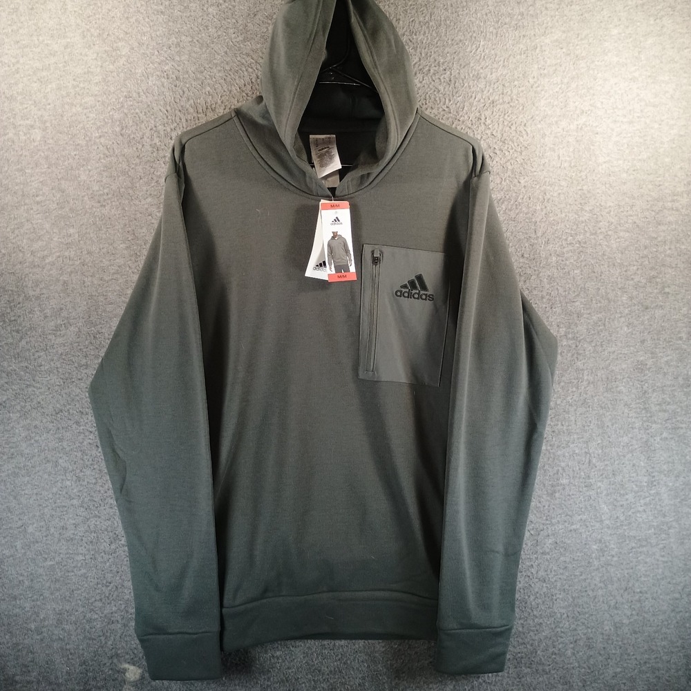 New‎ Adidas Regular Fit Kangaroo Pockets Hoodie Mens M Gray Graysix Zipper